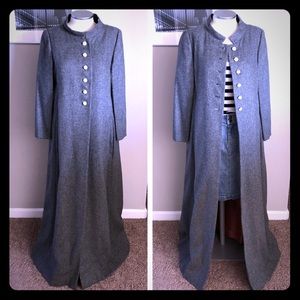 Vintage gray wool/cotton dressy coat